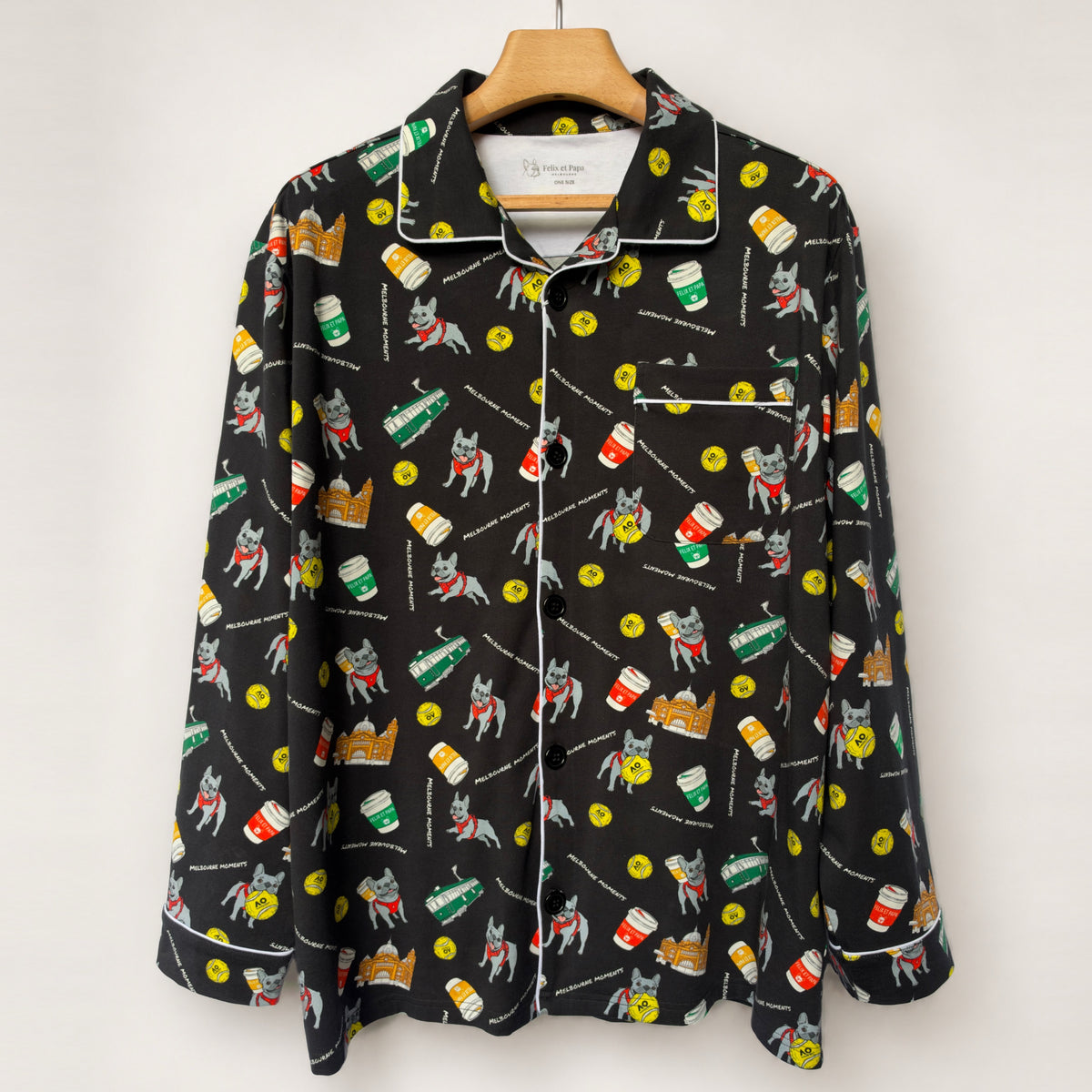 メンズ Melbourne Days Pyjamas ブラック　シャツ（ハンガー）