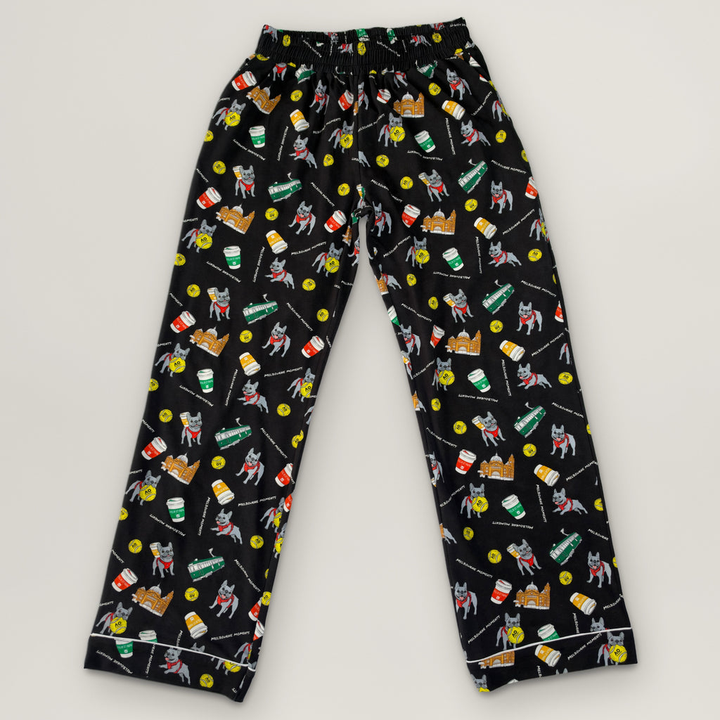 メンズ Melbourne Days Pyjamas ブラック　パンツ（平置き）