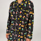 メンズ Melbourne Days Pyjamas ブラック　シャツ 着用イメージ