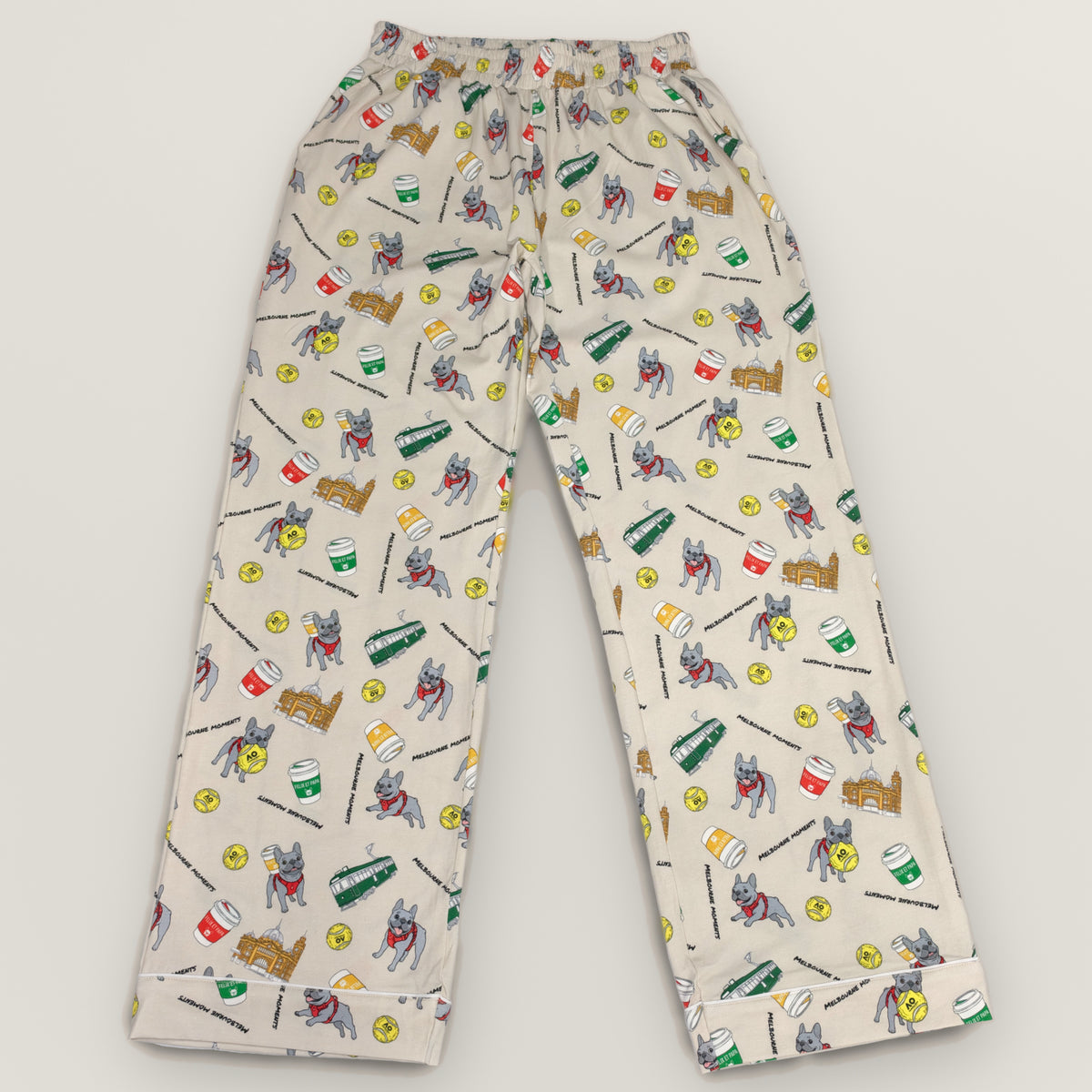 メンズ Melbourne Days Pyjamas クリーム　パンツ（平置き）