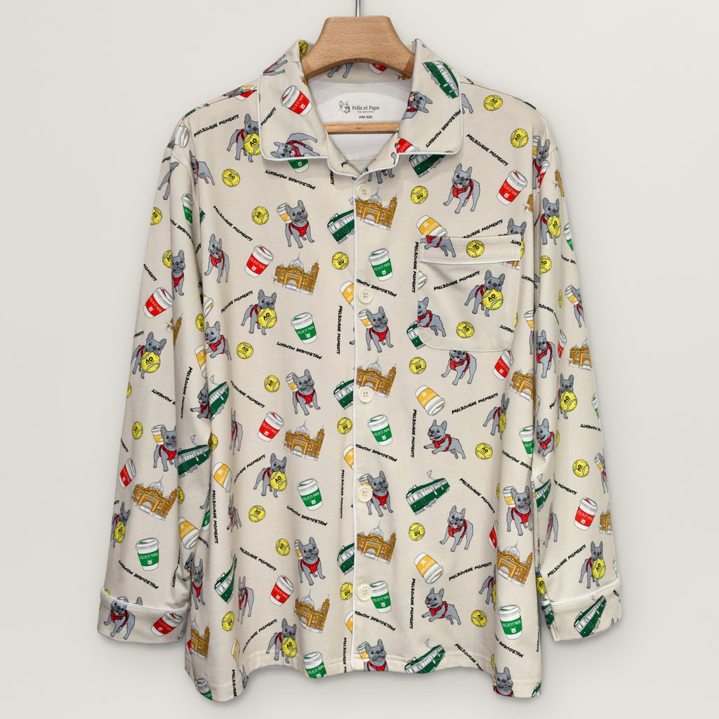 メンズ Melbourne Days Pyjamas クリーム　シャツ（ハンガー）