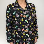 ウィメンズ Melbourne Days Pyjamas ブラック　シャツ 着用イメージ