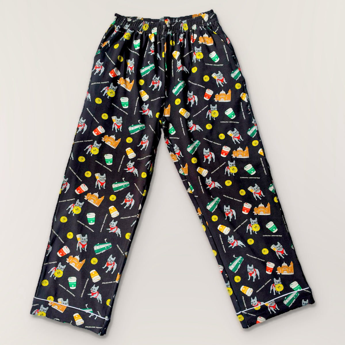 ウィメンズ Melbourne Days Pyjamas ブラック　パンツ（平置き）