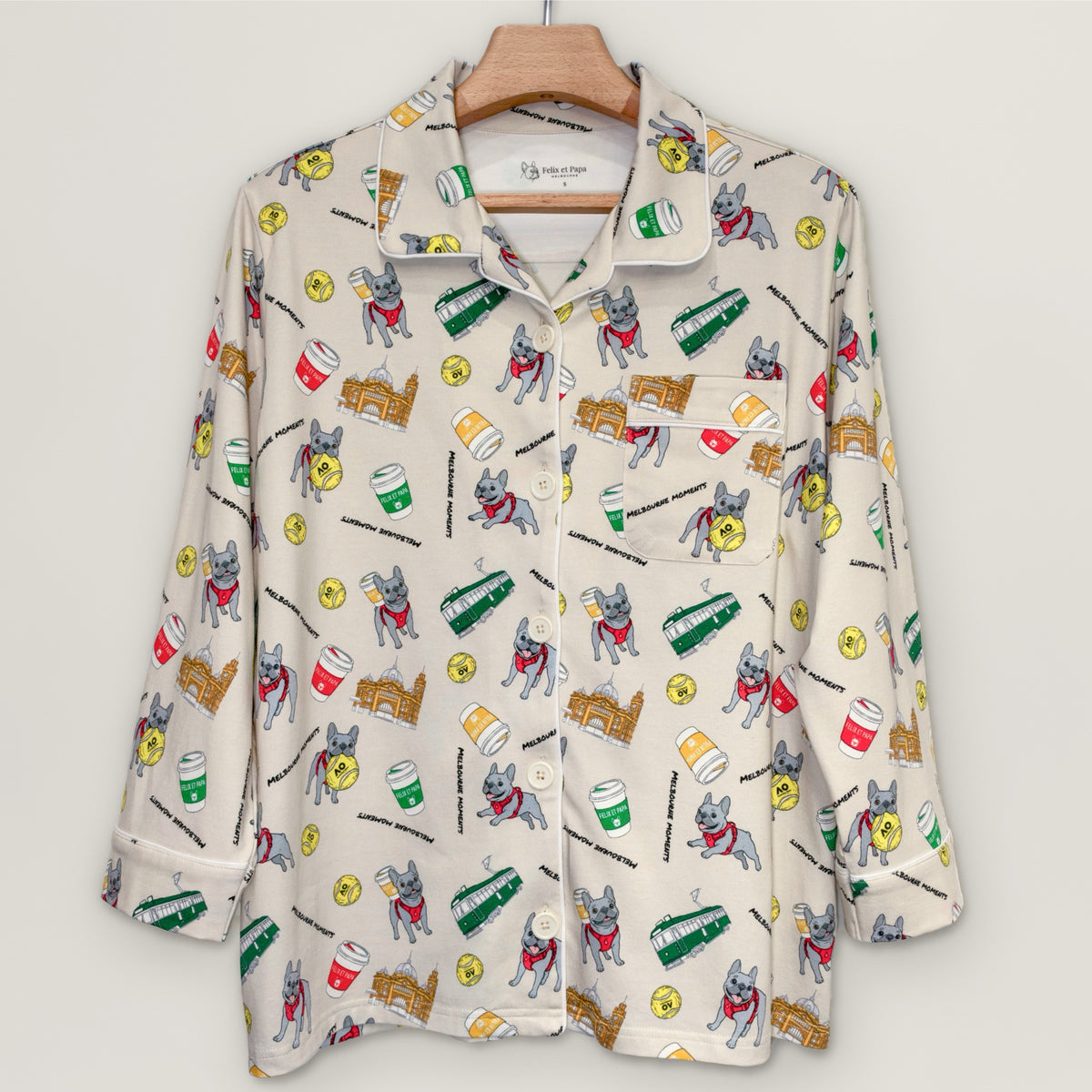 ウィメンズ Melbourne Days Pyjamas クリーム　シャツ（ハンガー）